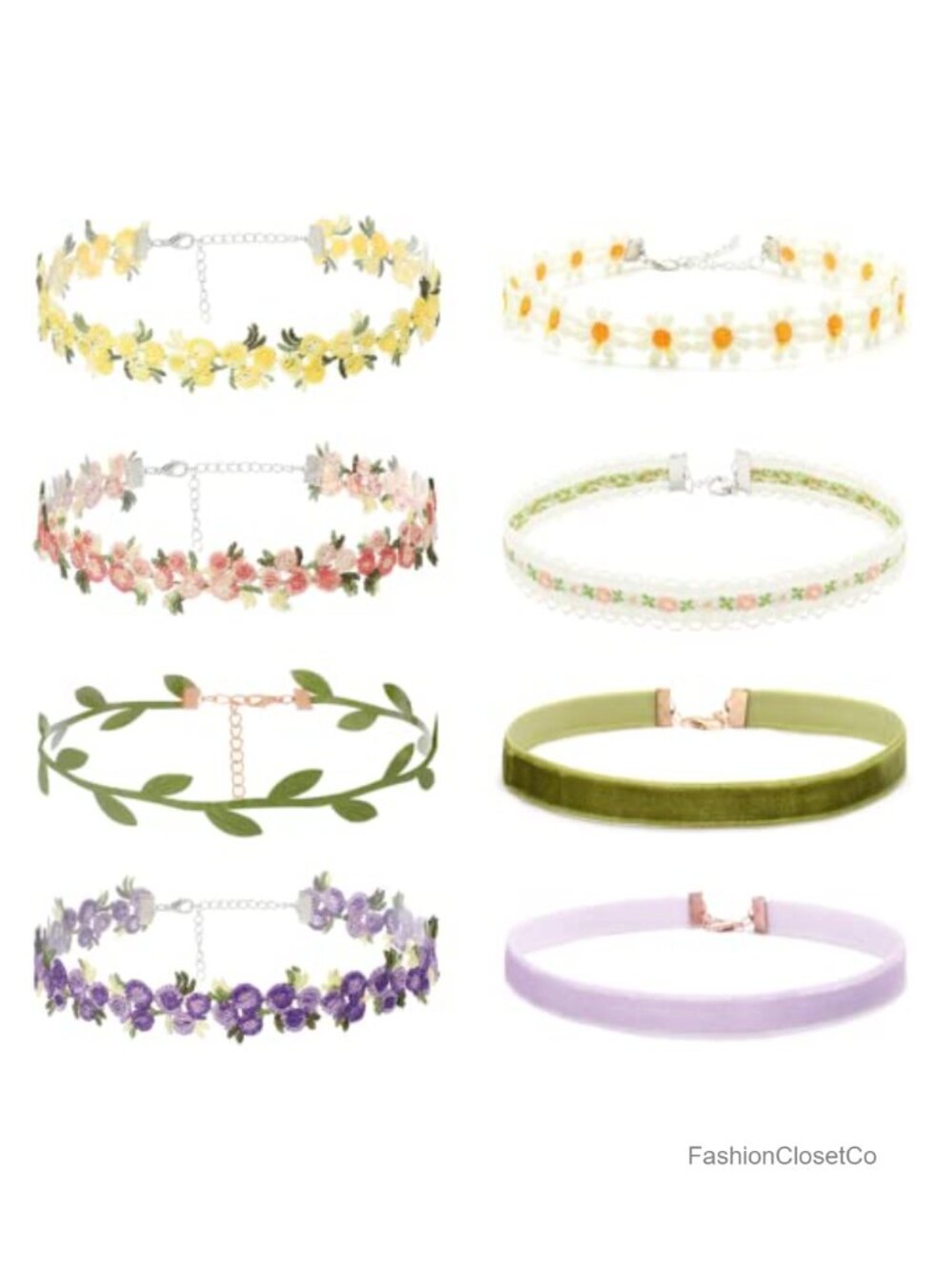 6pc Velvet & Lace Choker Necklace Set Adjustable Alloy Gothic Punk Classic